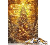 Golden Christmas Tree Rompecabezas Imposible,desafío for Adults Entretenimiento Creativo 1000 Piezas Obra De Arte De Juego De para Adultos Y Niños A Partir De 12 Años 1000pcs (75x50cm)