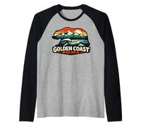 Golden Coast Wild Soul Oso Surf California Retro Camiseta Manga Raglan