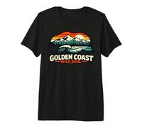Golden Coast Wild Soul Oso Surf California Retro Camiseta Premium