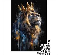 Golden Crowned Lion Art Print Rompecabezas Imposible,desafío for Adults Juego Educativo 1000 Piezas Obra De Arte De Juego De para Adultos Y Niños Mayores De 12 Años 52x38cm/1000pcs