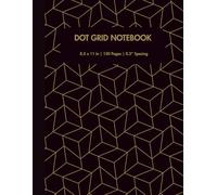 Golden Cube Dot Grid Notebook - Large 8.5 x 11 in | 150 Pages | Minimalist Geometric Design: Ideal for Bullet Journaling, Sketching, Daily Notes