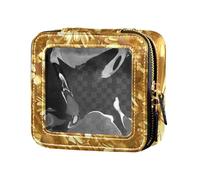 Golden Daisy - Bolsas de maquillaje transparentes impermeables para viaje, bolsa organizadora de esmalte de uñas para viajes