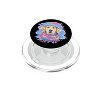 Golden Dog Winter Retrato Pet Lover Graphic Bufanda Azul Rosa PopSockets PopGrip para MagSafe