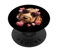 Golden Doodle Dog Goldendoodle Corazón de San Valentín PopSockets PopGrip Adhesivo