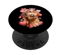 Golden Doodle Dog Goldendoodle Corazón de San Valentín PopSockets PopGrip Adhesivo