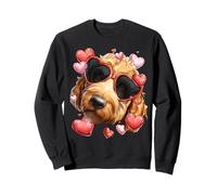 Golden Doodle Dog Goldendoodle Corazón de San Valentín Sudadera