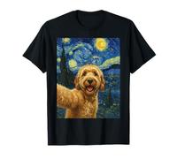 Golden Doodle Noche Estrellada Van Gogh Dog Selfie Canine Doodle Camiseta