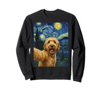 Golden Doodle Noche Estrellada Van Gogh Dog Selfie Canine Doodle Sudadera
