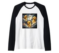 Golden Doodle Ropa De Perro Mamá Papá Divertido 3 Howling Moon Meme Camiseta Manga Raglan