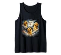 Golden Doodle Ropa De Perro Mamá Papá Divertido 3 Howling Moon Meme Camiseta sin Mangas