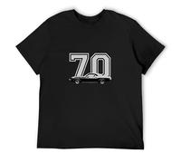 Golden Dosa 1970 Challenger Side View Year Car Lover Gift Enthusiast Camiseta Graphic Printed Tee Shirt Mens Black Shirt, Negro , L