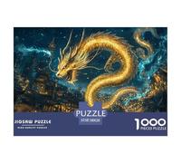 Golden Dragón 1000 Piece Jigsaw Puzzle For Adults Challenging Game Stress Relief Puzzle Exercise The Memory of The Brain for Adults and Kids, Age 12 Years Up 38x26cm/1000pcs