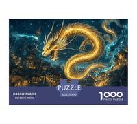 Golden Dragón 1000 Pieces Jigsaw Puzzles For Adults Family Challenge Toys Stress Relieving Entertainment Exercise The Memory of The Brain for Adults and Kids, Age 12 Years Up 70x50cm/1000pcs