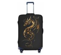 Golden Dragon Tattoo Art - Fundas protectoras elásticas para equipaje de viaje, 45,7 a 81,3 cm, Black, XL