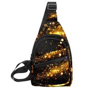 Golden Dust Light Christmas 2 (2) - Mochila bandolera ajustable, bolsa de hombro cruzada para viajes, senderismo, Multicolor 02, 11.8x7x1.5in/30x18x4cm