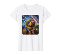 Golden Eagle Usando Gafas de Bandera de Estados Unidos Arte Americano Camiseta gráfica económica, Mujer, Blanco, M