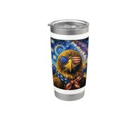 Golden Eagle Usando Gafas de Bandera de Estados Unidos Arte Americano Vaso térmico de acero inoxidable de doble pared