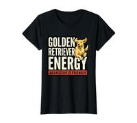 Golden Energy Retriever - Perro Divertido Agresivo y amigable Camiseta gráfica económica, Mujer, Negro, XL