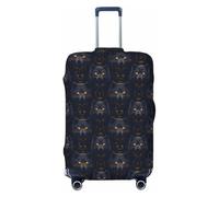 Golden Eye - Fundas de equipaje de viaje con estampado de cabeza de lobo de ojo dorado, fundas protectoras lavables para equipaje de 45,7 a 81,3 cm, alta elasticidad, Black, S