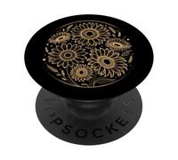 Golden Fibonacci Girasol Arte Fractal Geometría Amantes PopSockets PopGrip Adhesivo