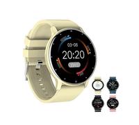 (Golden) Fitness Smart Watch Bluetooth Gold Men's and Women's Heart Rate Tracker Smart Bracelet Sleep Monitoring Pedometer