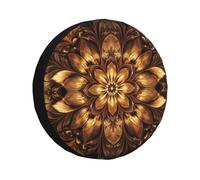 Golden Flowers Are In Full Bloom - Cubierta de neumático de repuesto, impermeable, a prueba de polvo, ajuste universal para remolque, caravana, SUV, camión, cámper, 16 pulgadas