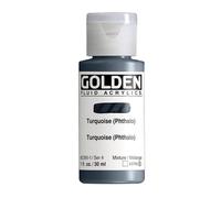 Golden Fluid Acrylic, 1 ounce bottle, Turquoise Phthalo (2390-1)