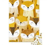 Golden Fox Illustration Pattern Puzzle Imposible,desafío para Adultos Juego Educativo 1000 Piezas Obra De Arte De Juego De para Adultos Y Niños Mayores De 12 Años 70x50cm/1000pcs