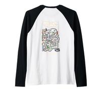 Golden Fury Car Chase Playmat Back para niños y papás Camiseta Manga Raglan