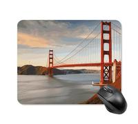 Golden Gate Bridge - Alfombrilla de mouse cuadrada portátil con base de goma antideslizante, 20 x 25 cm, alfombrilla de mouse ultrafina para juegos para computadora, laptop, oficina, accesorios de