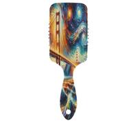 Golden Gate Bridge Under Starry Night - Cepillo de masaje antiestático, cepillo para el cabello para mujer