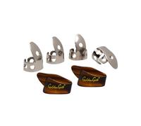 Golden Gate GP1-4T - Paquete de púas para pulgar y dedo, acero inoxidable/tortuga falsa, grande