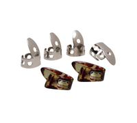 Golden Gate GP1-GP9 - Paquete de púas para pulgar y dedo, acero inoxidable/tortuga falsa, grande