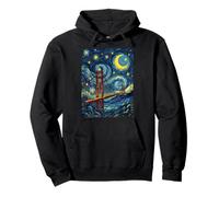 Golden Gate Puente Noche Estrellada Historia del Arte Presente USA Sudadera con Capucha