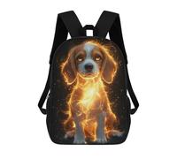 Golden Glow Beagle Puppy - Mystical Dog Art - Enchanted Canine Portrait Mochila Infantil, Mochila Escolar Infantil, Mochilas Escolares Impresas En 3D Para Niños Y Estudiantes Adolescentes 17inch