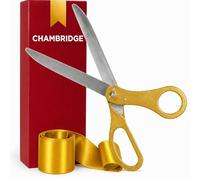 Golden Grand Opening Ceremony Kit - Tijeras doradas de 25 pulgadas para cortar cinta, tijeras gigantes con cinta para inauguraciones y ceremonias, cinta de gran apertura y tijeras para eventos