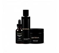 Golden Grooming Company Co. Beard Kit Bundle: Cuidado Completo de la Barba - Aceite de Barba, Bálsamo, Champú - Completamente Natural - Suaviza, fortalece y nutre el cabello y la piel - Promueve el