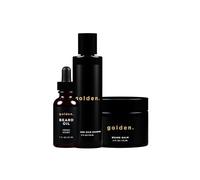 Golden Grooming Company Co. Beard Kit Bundle: Cuidado Completo de la Barba - Aceite de Barba, Bálsamo, Champú - Completamente Natural - Suaviza, fortalece y nutre el cabello y la piel - Promueve el