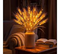 Golden Harvest - Lámpara de mesa LED con tallos de trigo, decoración rústica de flores para el hogar, bodas y fiestas (2 piezas) (1 unidad)