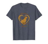 Golden Heart Golden Retriever Love Paw Prints Perros Amantes Camiseta, Hombre, Azul Jaspeado, S