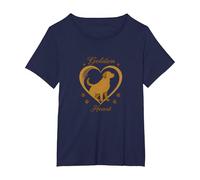 Golden Heart Golden Retriever Love Paw Prints Perros Amantes Camiseta, Mujer Tallas Grandes, Azul Marino, 5XL Grande