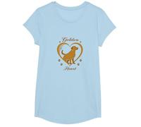 Golden Heart Golden Retriever Love Paw Prints Perros Amantes Camiseta, Niñas, Azul Bebé, Grande