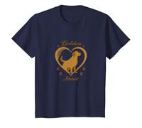 Golden Heart Golden Retriever Love Paw Prints Perros Amantes Camiseta, Niños, Azul Marino, 6 años