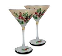 Golden Hill Studio WC115003 Black Forest Martini - Juego de 2 piezas, vidrio mixto