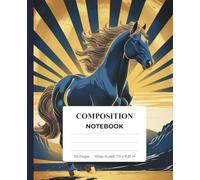 Golden Horse Composition Notebook: College Ruled Journal: Wide Ruled Pages for Girls, Students & Horse Lovers - Vintage Design for School, Writing & Daily Notes