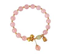 Golden Horse Pentium · Year está disponible exclusivamente para el año del año de la flor de cerezo blanco natural en polvo de jade pulsera para mujer. Par de pulseras, 8*8, Plástico, No es una piedra