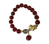 Golden Horse Pentium · Year Is Exclusive To The Year Of Natural White Cherry Blossom Powder Jade Beaded Bracelet Women's Fresh And Car Earrings, 8*8, Plástico, No es una piedra preciosa