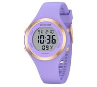 GOLDEN HOUR Reloj Digital Mujer, Resistente al Agua hasta 5 ATM, Deportivo, cronógrafo, Correa de Silicona, Reloj de Pulsera para Mujer con Fecha, Esfera Luminosa de fácil Lectura - Morado