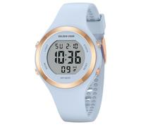 GOLDEN HOUR Reloj Digital Mujer, Resistente al Agua hasta 5 ATM, Deportivo, cronógrafo, Correa de Silicona, Reloj de Pulsera para Mujer con Fecha, Esfera Luminosa de fácil Lectura - Azul Claro