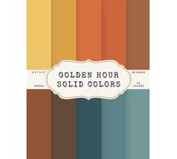 Golden Hour Solid Colors Scrapbook Paper - 50 Pages, 25 Double-Sided Colors - 8.5 x 11 Inch Craft Paper: Amber, Apricot, Peach, Coral, Teal, Mocha, ... Colors for Journals, Tags, Crafts